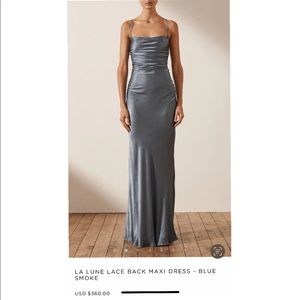 Shona Joy La Lune Lace Back Maxi Dress - Blue Smoke size 2